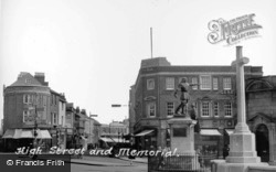 High Street And Memorial c.1955, Aylesbury
