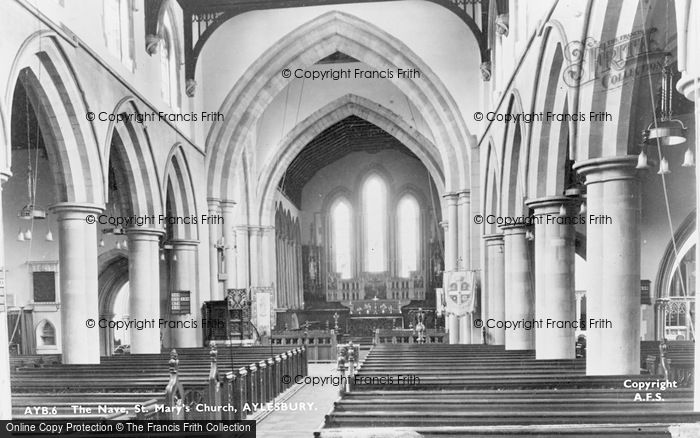 Photo of Aylesbury, St Mary's Church, The Nave c.1950