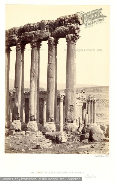 Photo of Baalbek, The Great Pillars And Smaller Temple 1857