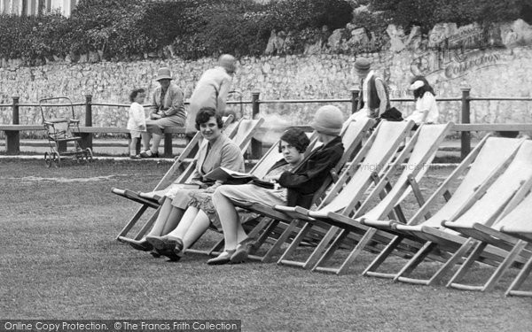 Photo of Babbacombe, Girls Sitting In Deck Chairs 1928