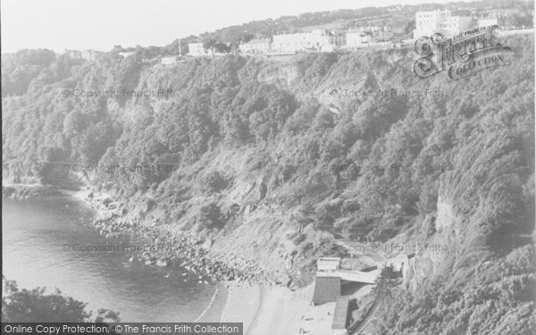 Photo of Babbacombe, The Beach, Cliff Railway And Sefton Hotel c.1960