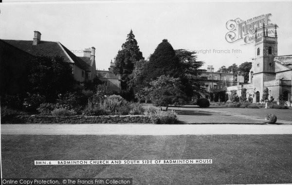 Photo of Badminton, Church Of St Michael And All Angels And South Side Of House c.1960