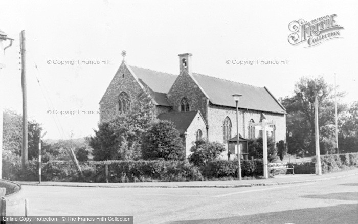 Photo of Badshot Lea, The Cross Roads And St George's Church c.1955