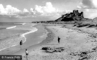 Bamburgh, the Castle and Beach 1954