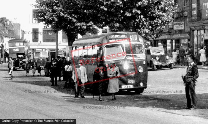 Photo of Banbury, Buses In Bridge Street c.1955