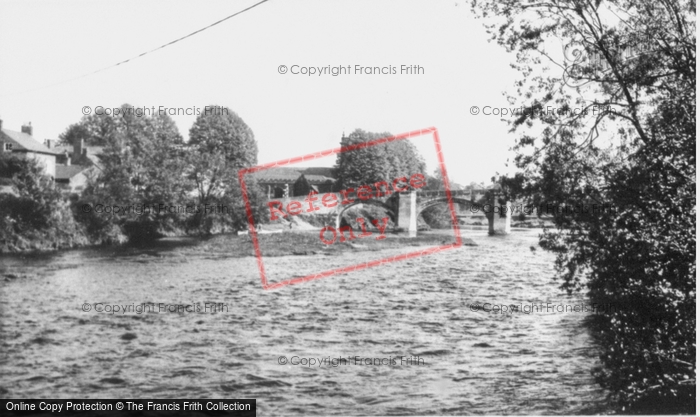 Photo of Bangor Is Y Coed, River And Bridge c.1955