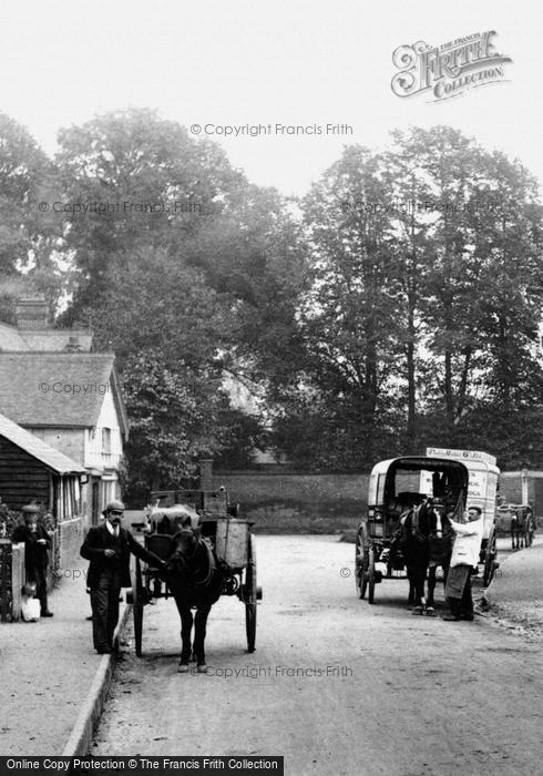Photo of Banstead, Horsedrawn Wagons In The Village 1903