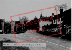 Old Cottages And The Castle c.1955, Banwell