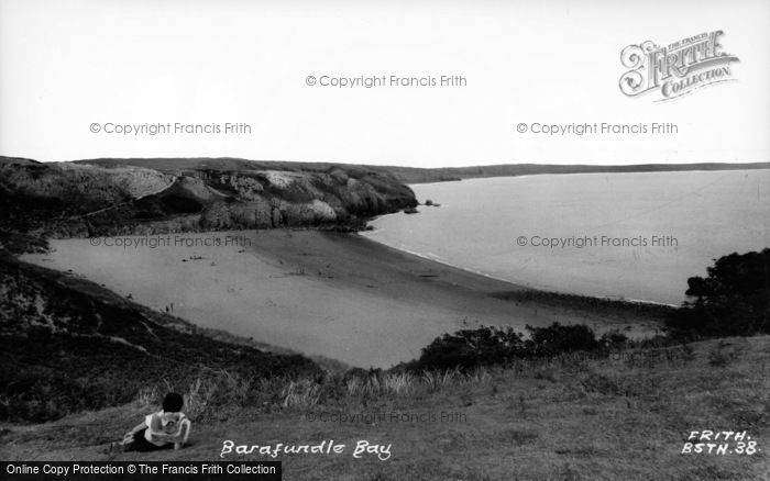 Photo of Barafundle Bay, c.1955