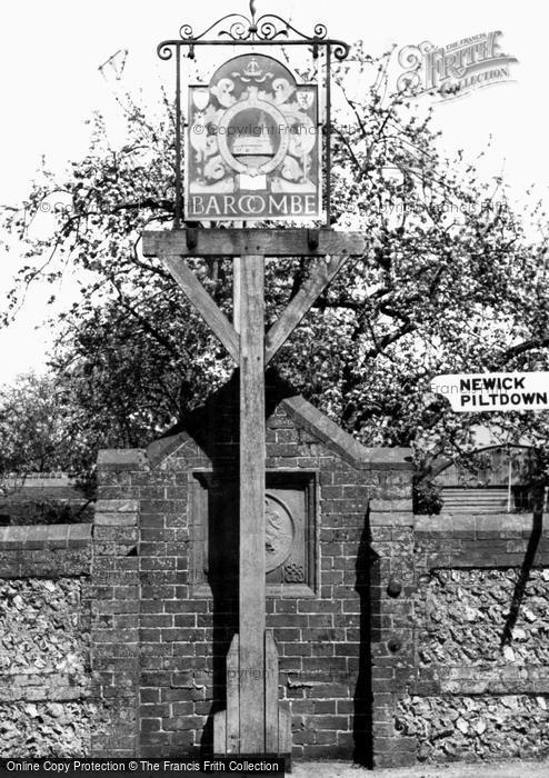 Photo of Barcombe, The Village Sign c.1955