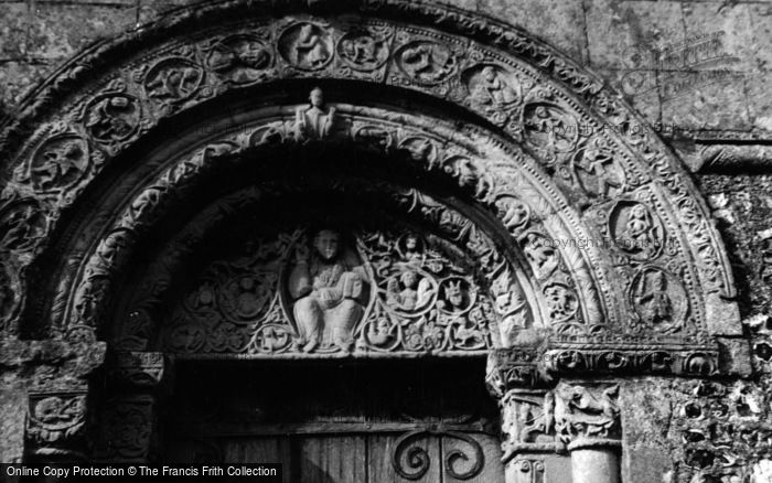 Photo of Barfrestone, Church, Carving 1954