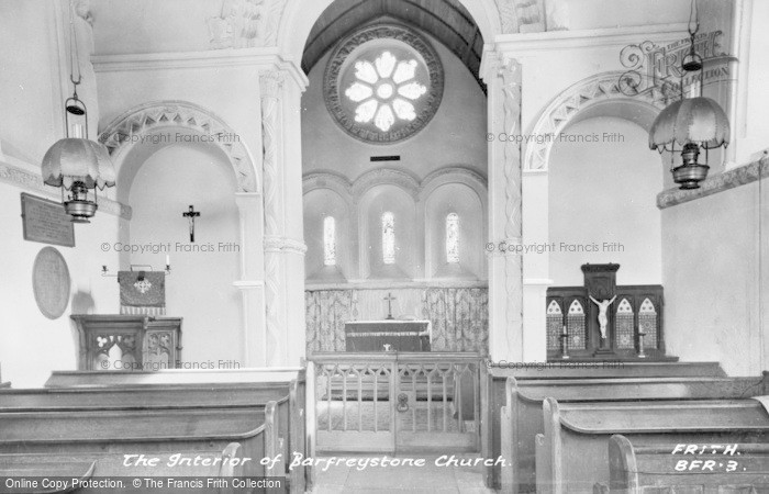 Photo of Barfrestone, St Nicholas' Church Interior c.1955