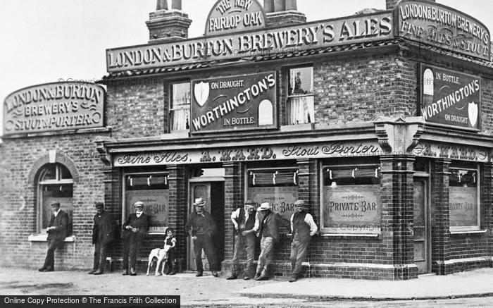 Photo of Barkingside, Men Outside The New Fairlop Oak 1906
