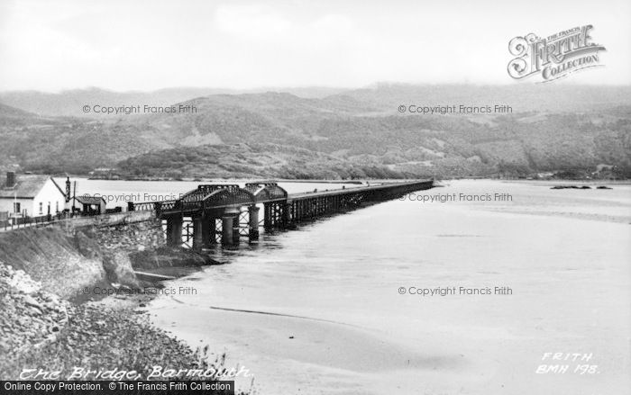 Photo of Barmouth, The Bridge c.1955
