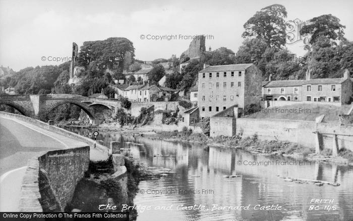 Photo of Barnard Castle, The Bridge And Castle c.1950