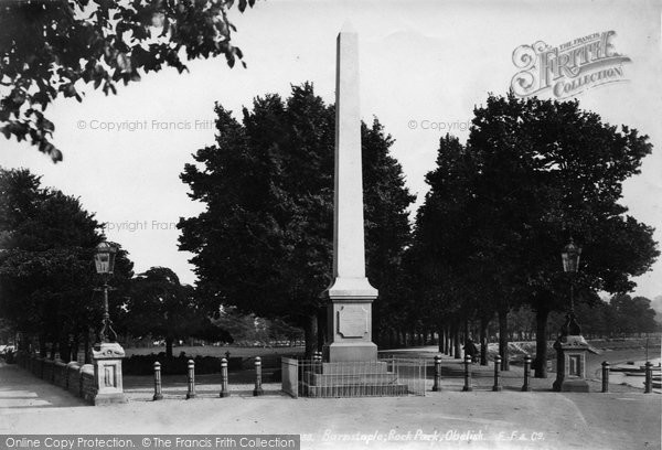 Photo of Barnstaple, Rock Park Obelisk 1899
