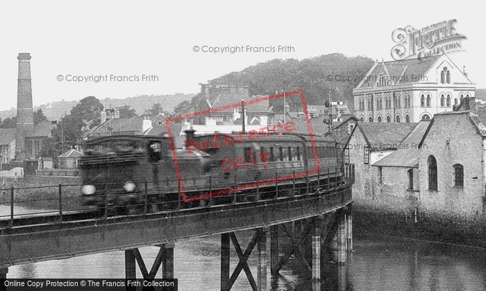 Photo of Barnstaple, Train Crossing The Railway Bridge 1912