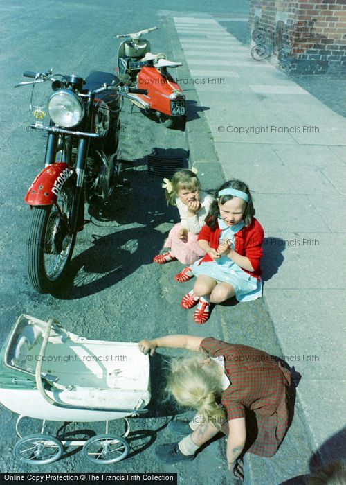 Photo of Barrow In Furness, Children And Motorcycles 1963