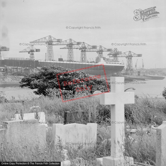 Photo of Barrow In Furness, Cranes From Churchyard 1963