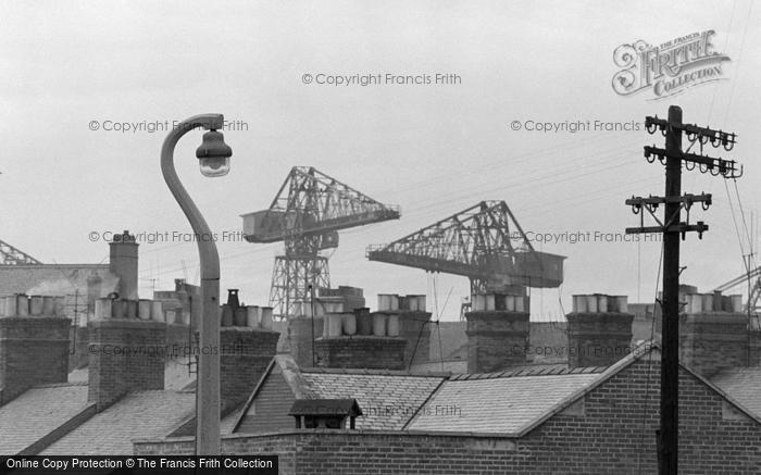 Photo of Barrow In Furness, Cranes Over The Rooftops 1963
