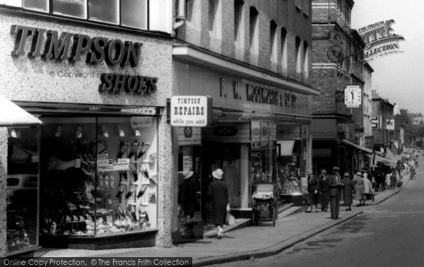 Photo of Barrow In Furness, Dalton Road, Timpson Shoes And Woolworth's c.1955