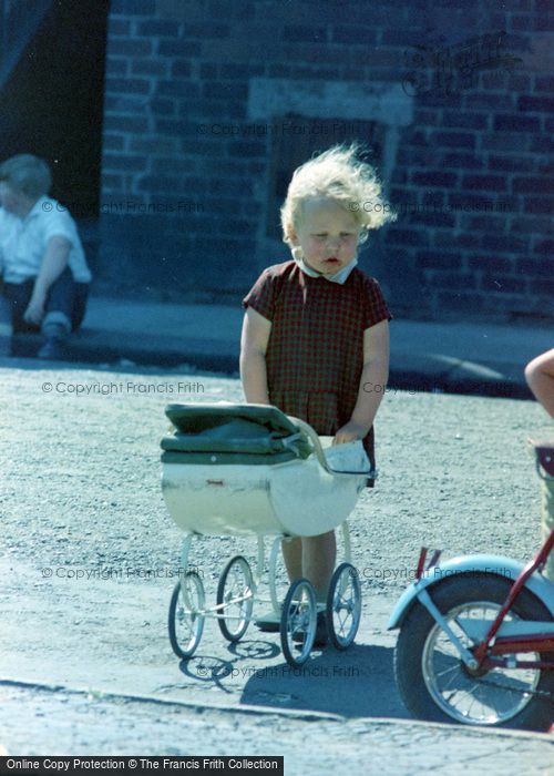 Photo of Barrow In Furness, Girl With Toy Pram 1963