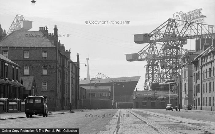 Photo of Barrow In Furness, Methane Princess At End Of Street 1963