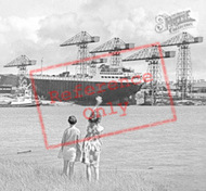 Barrow-In-Furness, The Methane Princess Ship Launch From Vickers Shipyard 1963, Barrow-In-Furness
