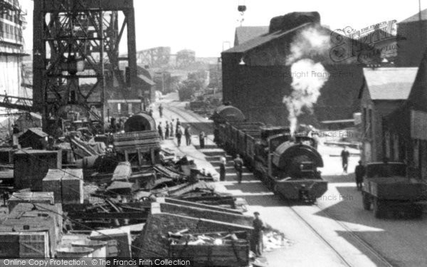 Photo of Barrow In Furness, Train In The Shipyard, Buccleuch Dock c.1950