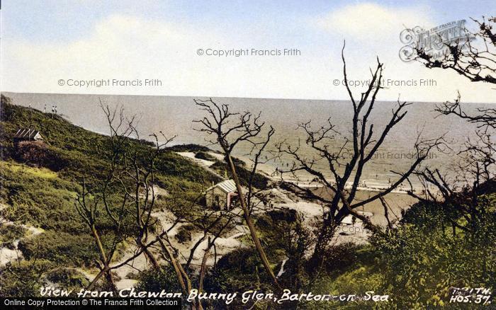 Photo of Barton On Sea, View From Chewton Bunny Glen c.1960