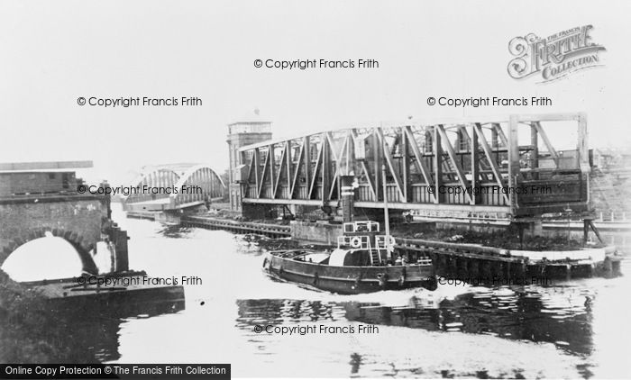 Photo of Barton Upon Irwell, Aqueduct And Open Road Bridge With Tug c.1955