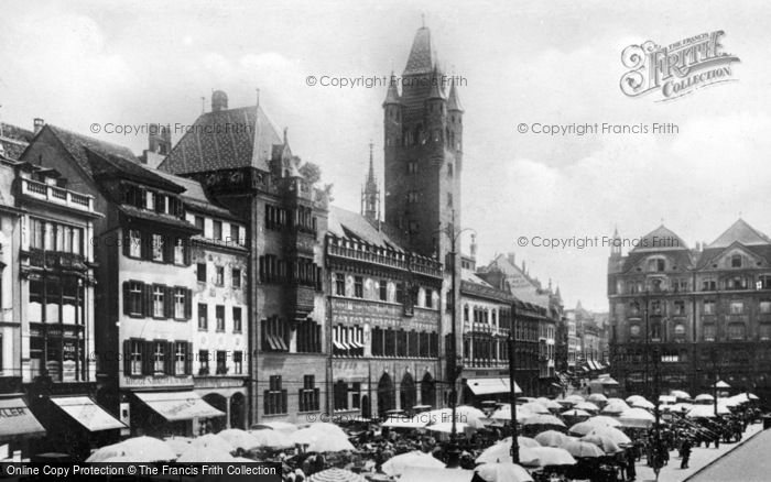 Photo of Basel, Market Square And Town Hall c.1930