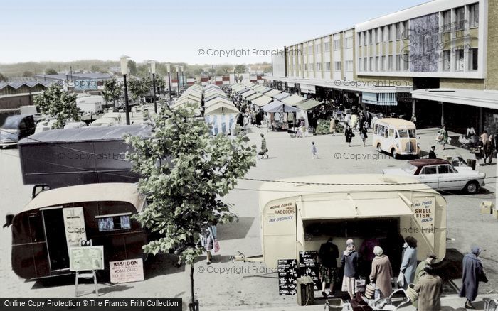 Photo of Basildon, Market Place c.1960
