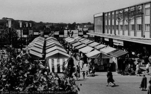 Photo of Basildon, Market Stalls 1961
