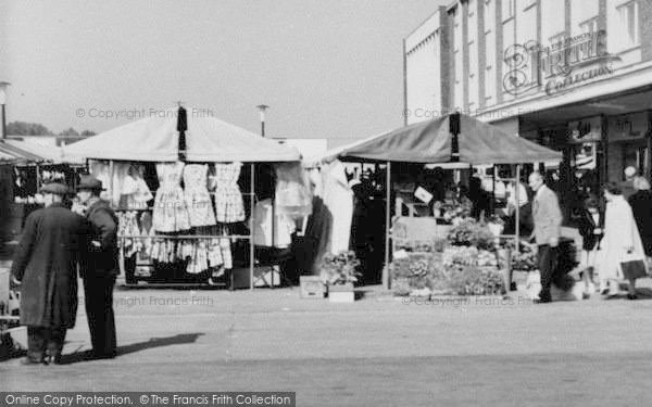 Photo of Basildon, Market Stalls c.1960