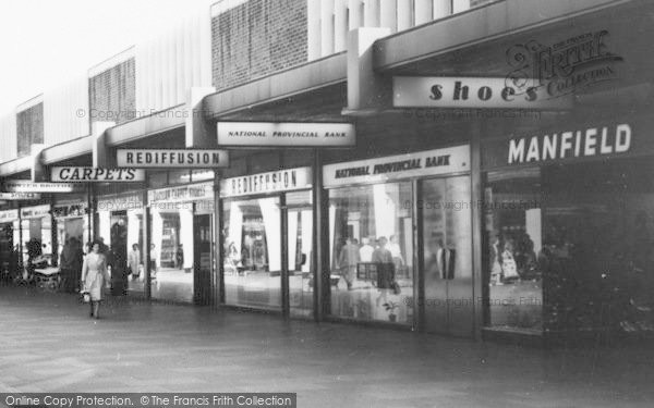 Photo of Basildon, Row Of Shops, Town Square c.1965