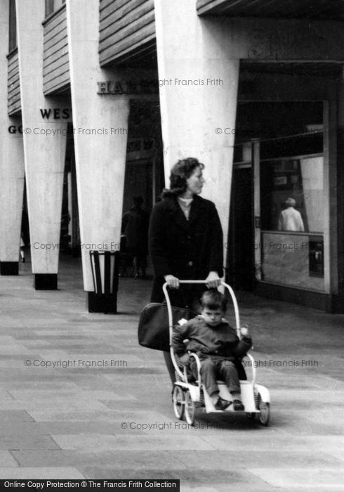 Photo of Basildon, Town Centre, Mother And Son c.1965