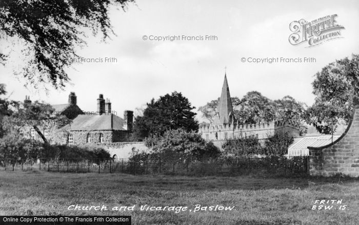 Photo of Baslow, Church And Vicarage c.1955