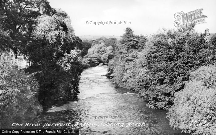 Photo of Baslow, The River Derwent Looking North c.1955