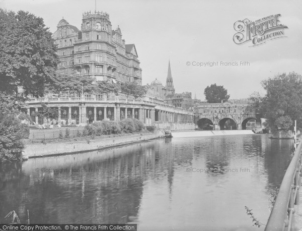 Photo of Bath, Empire Hotel And Pulteney Bridge 1929