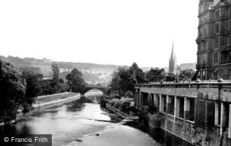 Bath, view from Pulteney Bridge 1914