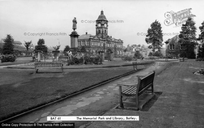 Photo of Batley, The Memorial Park And Library c.1965