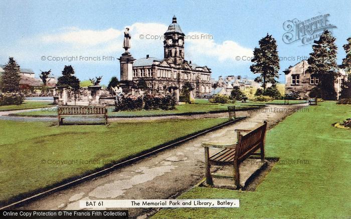 Photo of Batley, The Memorial Park And Library c.1965