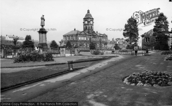 Photo of Batley, The Park And Library c.1965