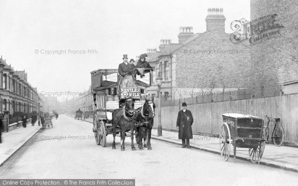 Photo of Battersea, Horse Bus In Montholme Road c.1900