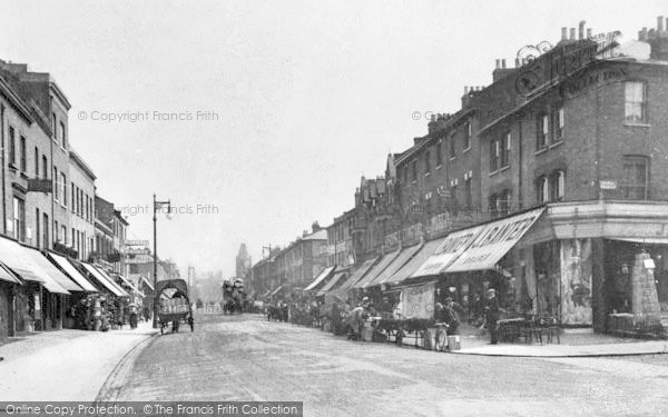 Photo of Battersea, Street Market, Northcote Road c.1905