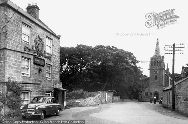 Photo of Beadnell, Craster Arms And St Ebba's Church c.1955