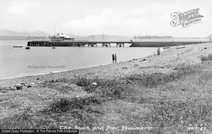 Photo of Beaumaris, The Beach And Pier c.1950