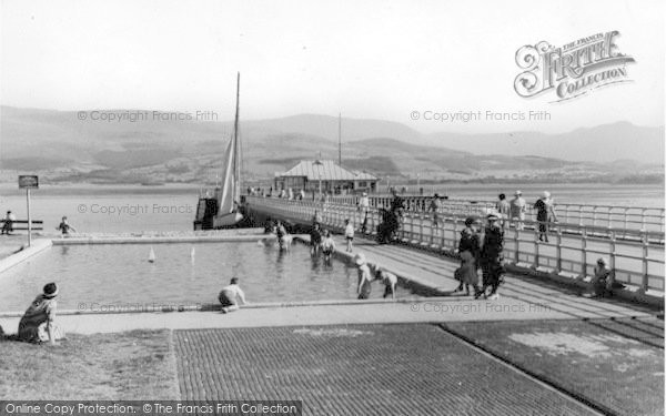Photo of Beaumaris, The Paddling Pool And Pier c.1955