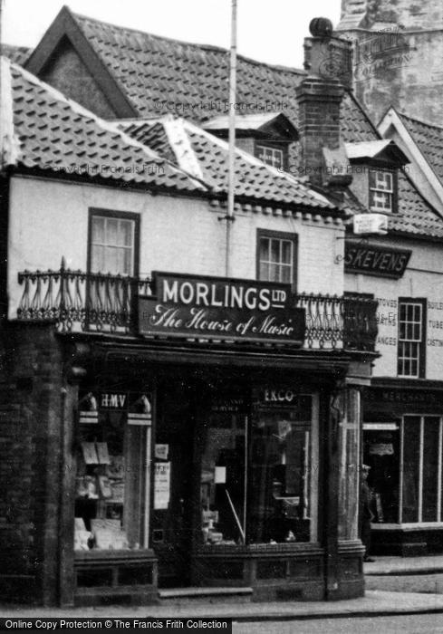 Photo of Beccles, Morlings Music Shop, New Market c.1955